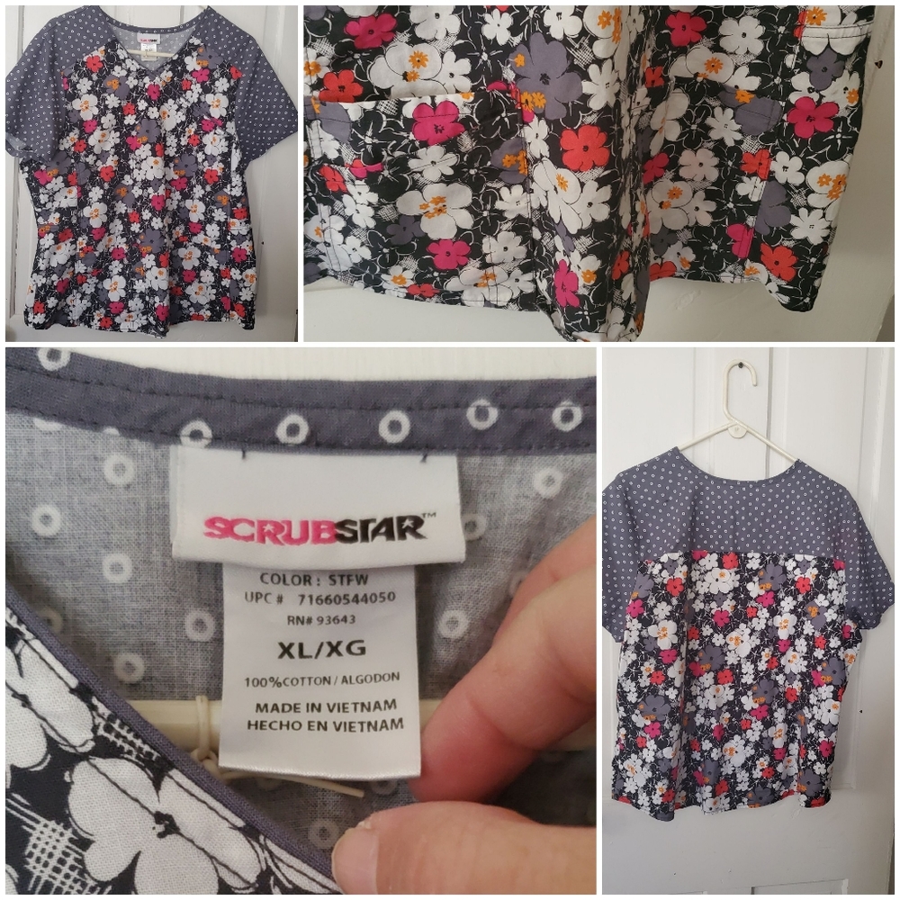 🌼Flower 🌼 theme Scrub top
